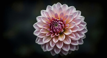 Closeup of a beautiful dahlia flower with pink and purple petals
