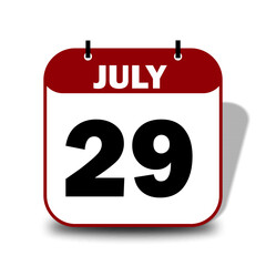 29 July Date Calendar