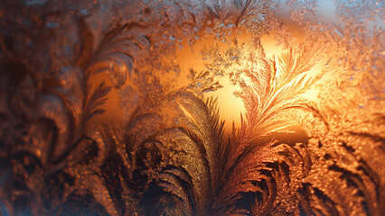 Frost patterns on window