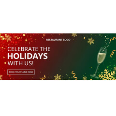 Festive Holiday Celebration Banner - Winter Event Promotion & Party