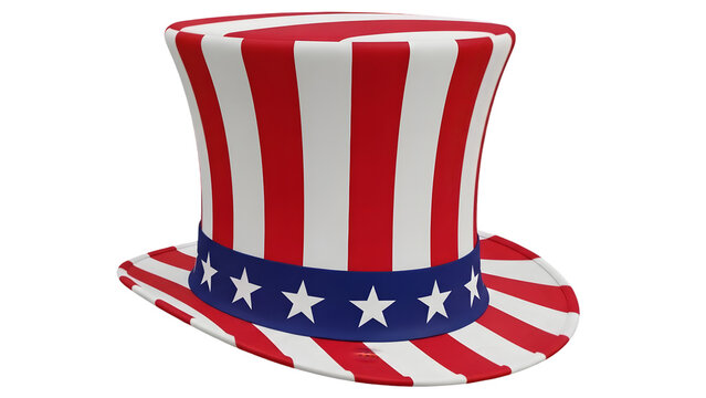 American uncle sam hat patriotic celebration isolated on transparent background