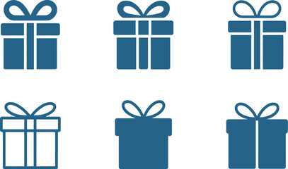 Gift box icons isolated on
