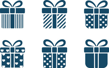 Collection of gift boxes isolated on