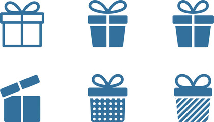 Gift box icons isolated on