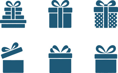 Collection of gift boxes isolated on