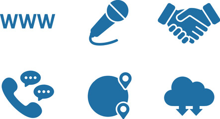 Collection of business icons isolated on