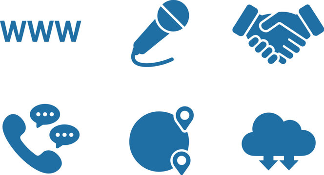 Collection of business icons isolated on