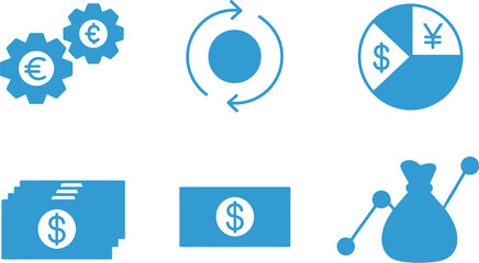 Set of finance and investment related vector icons