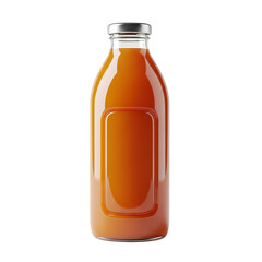 Vibrant orange juice bottle with metallic cap, perfect for healthy lifestyle branding