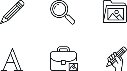 Graphic design icon set isolated on