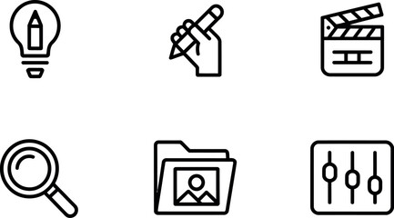 Creative design icon set isolated on