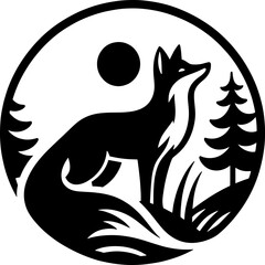 Fox logo silhouette vector illustration  for your brand