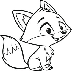 Obraz premium vector illustration of cartoon fox