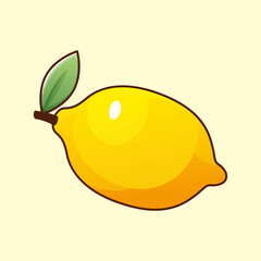 Cute Gradient Lemon Illustration &ndash; Colorful Fresh Citrus Fruit Vector with Soft Shading for Food, Kids, and Decorative Design