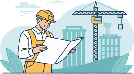 Site Supervisor Holding Construction Plans