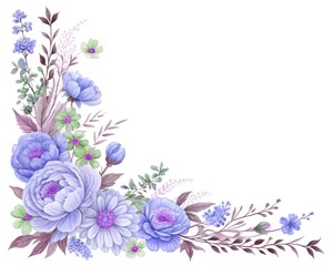 Vintage floral background with soft pink flowers and decorative leaves