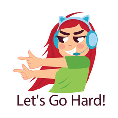 Lets go hard  vector flat design illustrations. 