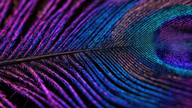 Peacock feather closeup