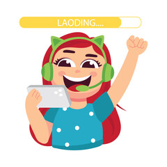 Excited announcement  vector flat design illustrations.  