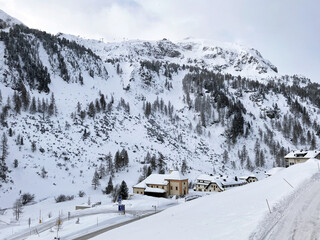 Church in Austria Alps at winter, Obertauer