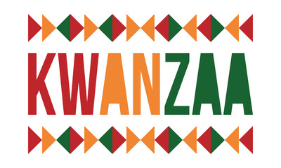Obraz premium Kwanzaa Happy Celebration. African and African-American culture holiday. Seven days festival, celebrate annual from December 26 to January 1. Black history. Poster, card, banner and background. Vector