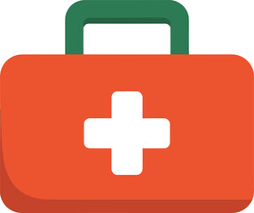 Obraz premium Bright orange first aid kit with white cross, ready for emergencies