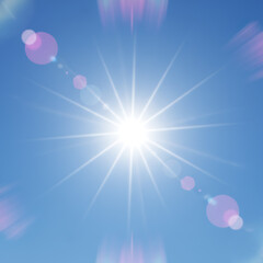 Summer Sky with Radiant Sun Rays