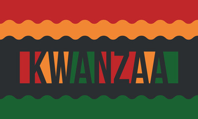Kwanzaa Happy Celebration. African and African-American culture holiday. Seven days festival, celebrate annual from December 26 to January 1. Black history. Poster, card, banner and background. Vector