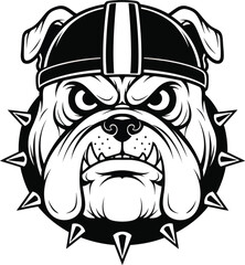 Bulldog Mascot Head Aggressive Vector Illustration