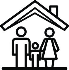 Family Home House Parents Child Vector Icon