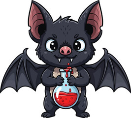 Cute Bat Cartoon Character Halloween Vector