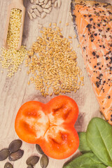 Fresh healthy nutritious eating as source various vitamins or minerals. Hair in good condition