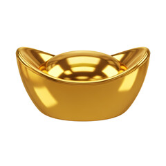 Shimmering gold ingot symbolizing wealth and prosperity for financial success