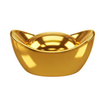 Shimmering gold ingot symbolizing wealth and prosperity for financial success