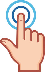 Obraz premium Touch Screen Finger Tap Vector Illustration