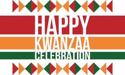 Obraz premium Kwanzaa Happy Celebration. African and African-American culture holiday. Seven days festival, celebrate annual from December 26 to January 1. Black history. Poster, card, banner and background. Vector