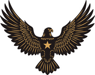 Eagle with Spread Wings Vector