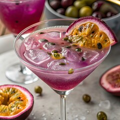 cocktail with ice and cherry