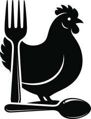Chicken Restaurant Logo Silhouette Art