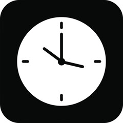 Round Clock Icon Minimal Vector