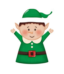 Cute Christmas Elf Character Illustration cartoon 
