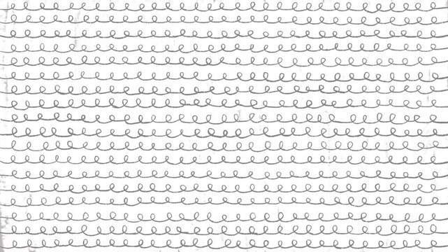 4K Looping pencil texture swirl line background. Scribble pencil texture animated swirl line background. Grayscale swirl line background.