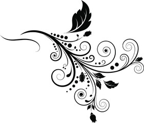 Elegant floral swirl ornament illustration