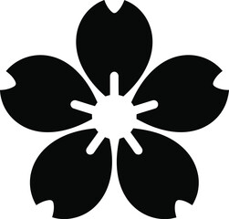 Five petal flower icon vector