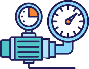 Industrial pressure gauge pump vector