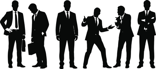 Businessmen silhouette set vector illustration