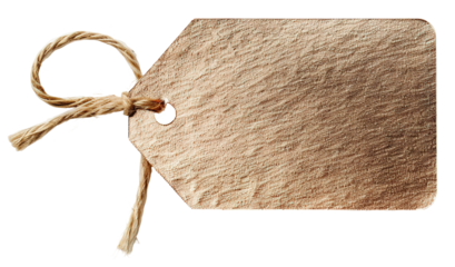 This is a luxury sale tag designed with a metallic foil effect. It has a cut-out shape and a string attached, suitable for retail purposes and promotional activities