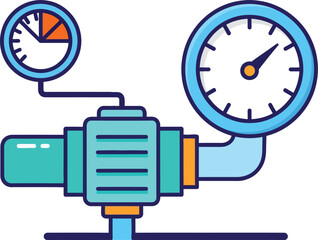 Pressure gauge industrial equipment vector