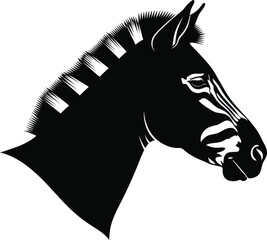 Zebra head silhouette vector art