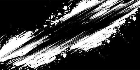 Vector grunge brush strokes texture rough black scratches for wallpaper, paint splatter template, dirt banner, watercolor design.